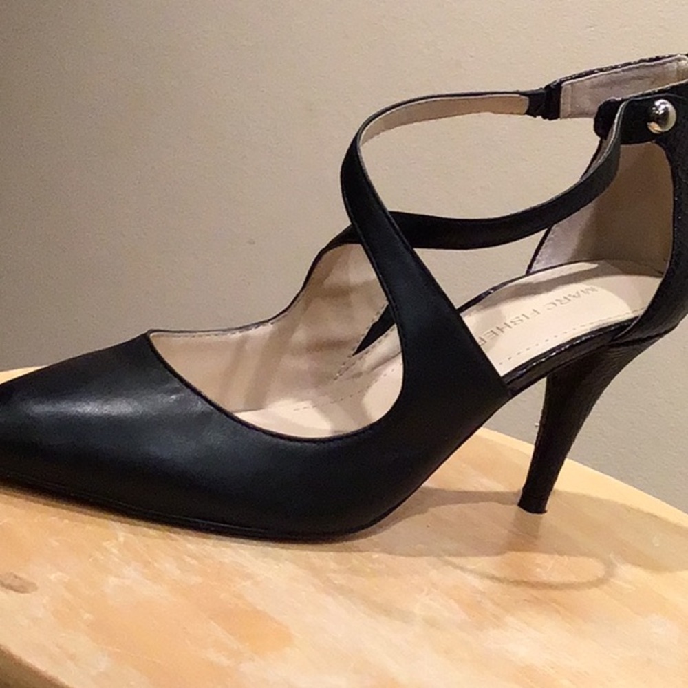 Marc Fisher Black Strappy Heels